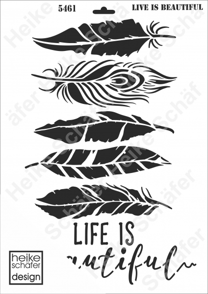 Schablone-Stencil A3 433-5461 Life is Beautyful
